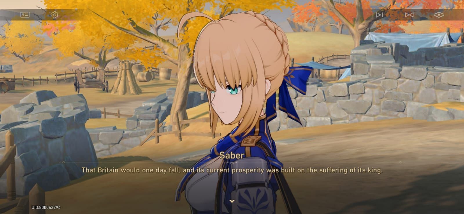 Saber's fate as the king of Britain (Image via HoYoverse)